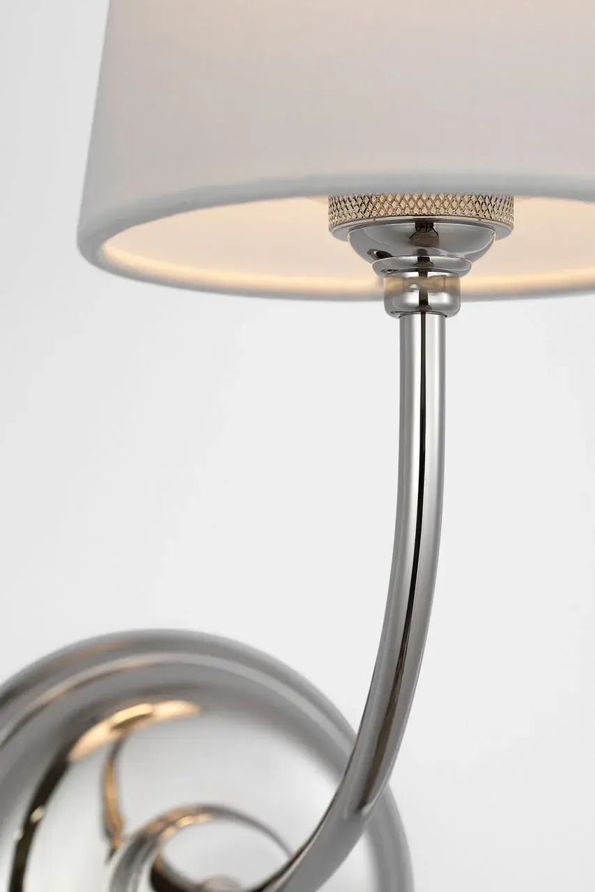 Vendome 16" Cordless Single Sconce in Polished Nickel with Linen Shade - Image 9