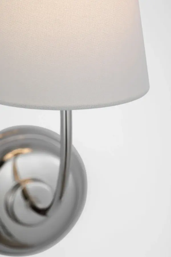 Vendome 16" Cordless Single Sconce in Polished Nickel with Linen Shade - Image 10