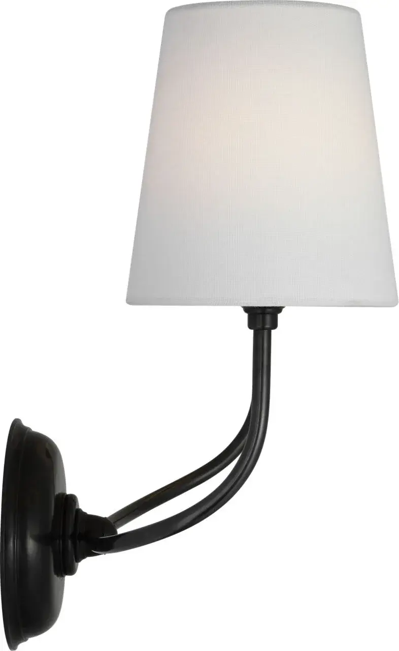 Vendome 16" Cordless Double Sconce in Bronze with Linen Shades - Image 6