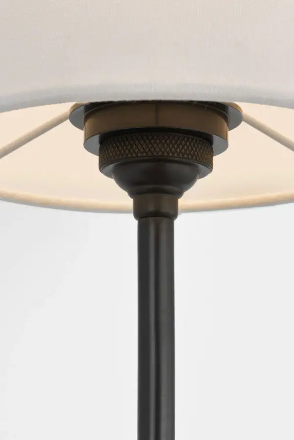 Hulton 17" Cordless Single Sconce in Bronze with Linen Shade - Image 2
