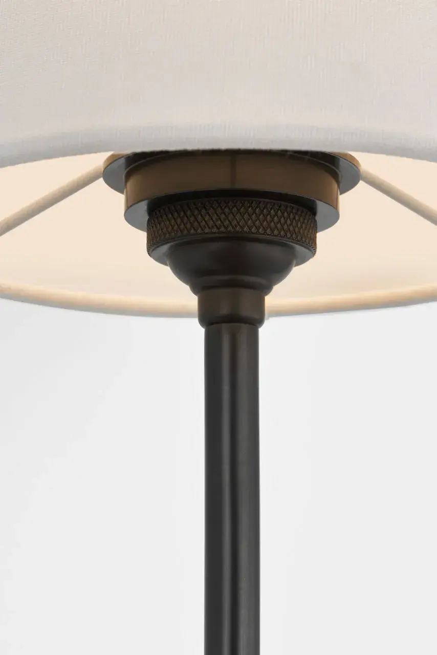 Hulton 17" Cordless Single Sconce in Bronze with Linen Shade - Image 2