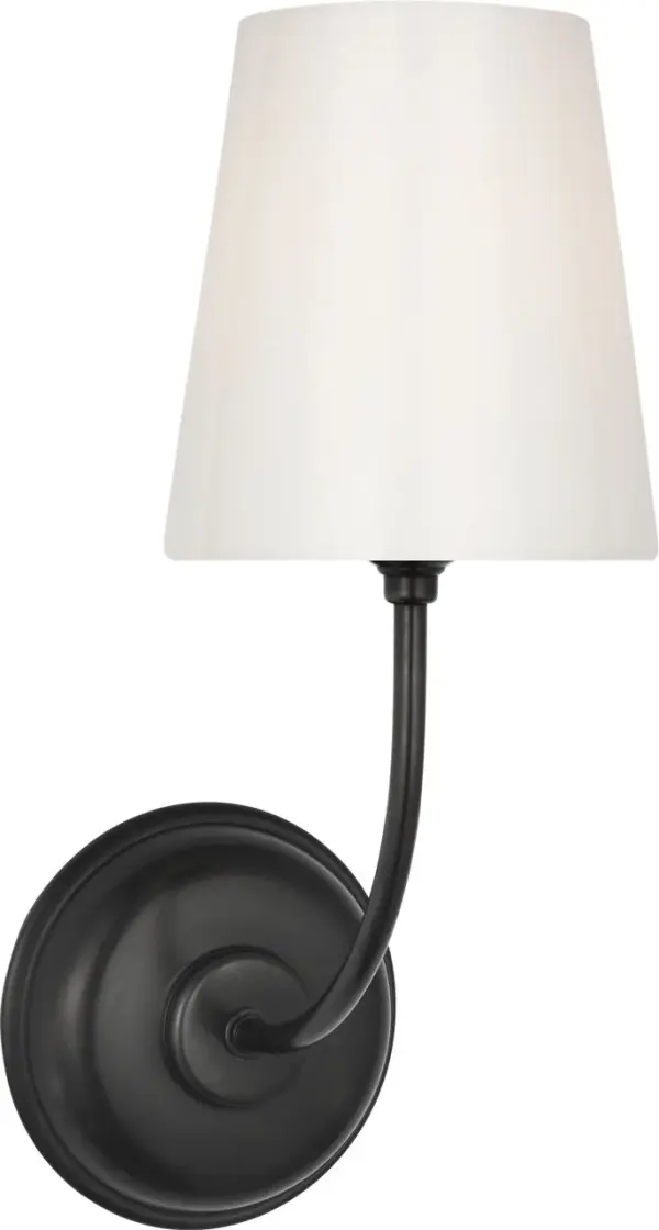 Vendome Single Bath Sconce in Bronze with White Glass - Image 1