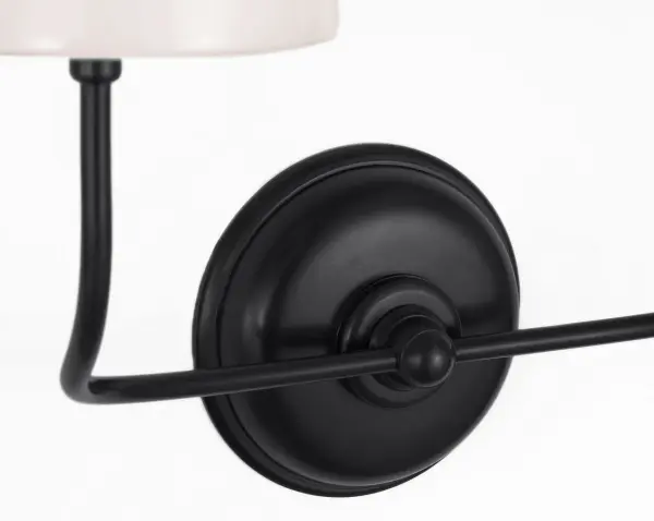 Classic Double Sconce with Timeless Bronze Finish and White Glass Shades - Image 4