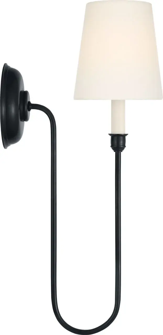Vendome 21" Deep Arm Sconce in Bronze with Linen Shade - Image 5
