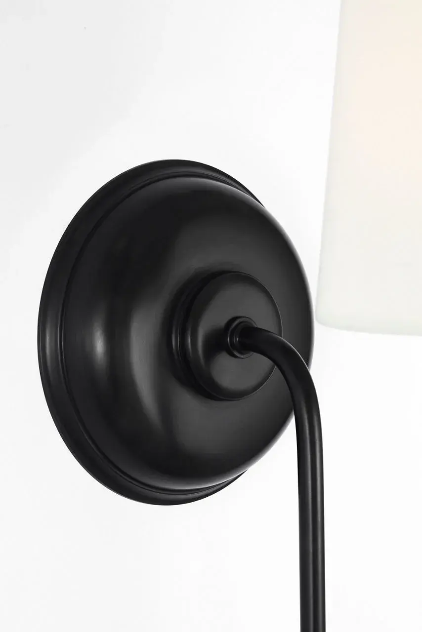 Vendome 21" Deep Arm Cordless Sconce in Bronze with Linen Shade - Image 5