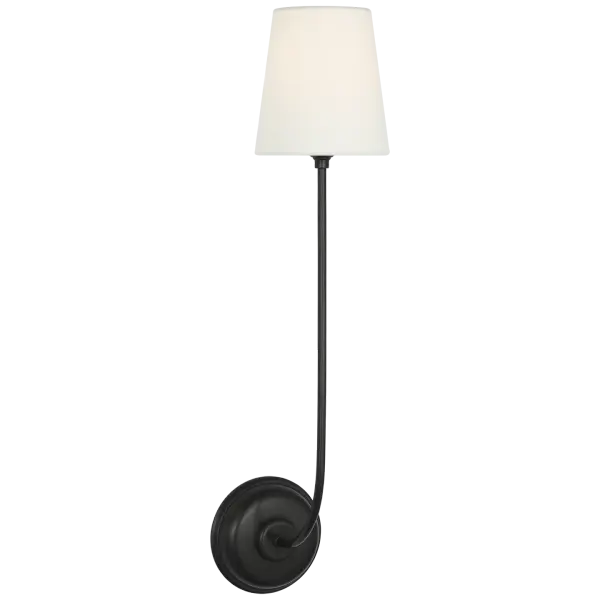 Vendome 26" Single Sconce in Bronze with Linen Shade - Image 1
