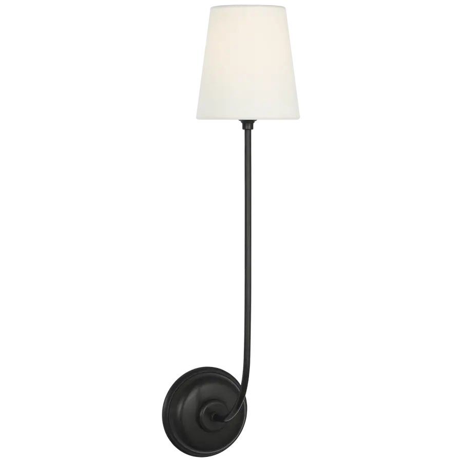 Vendome 26" Single Sconce in Bronze with Linen Shade - Image 1
