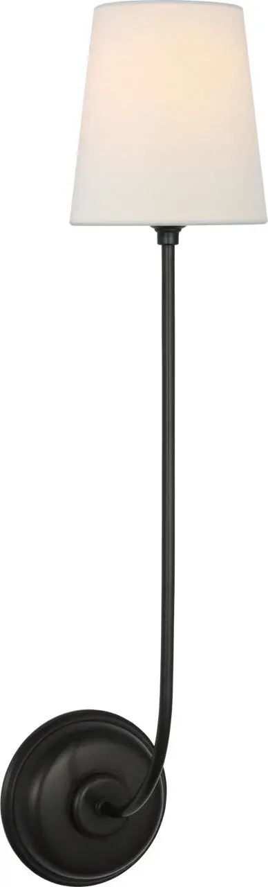 Vendome 26" Single Sconce in Bronze with Linen Shade - Image 2