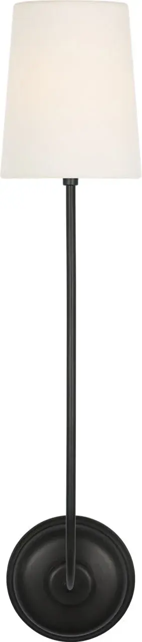 Vendome 26" Single Cordless Sconce in Bronze with Linen Shade - Image 2