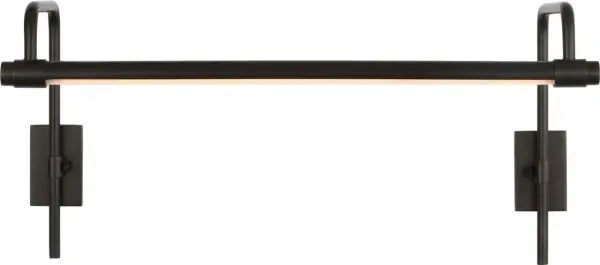 The Kidd 18" picture light combines traditional styling with functional illumination, perfect for highlighting artwork, mirrors, or architectural details. Its bronze finish adds warmth and sophistication to any space.
