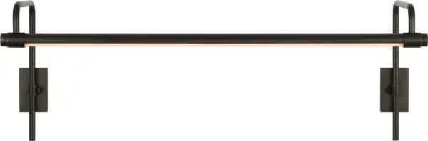 The Kidd 24" picture light combines traditional styling with functional illumination, perfect for highlighting artwork, mirrors, or architectural details. Its bronze finish adds warmth and sophistication to any space.