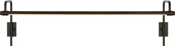 The Kidd picture light combines traditional bronze styling with practical 30-inch coverage, ideal for illuminating medium to large artwork, mirrors, or architectural features with sophisticated accent lighting.