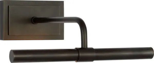The Kidd 9" Picture Light combines traditional styling with hardwired reliability, offering focused illumination for artwork and wall displays. Its bronze finish adds warmth while the compact 9" size suits small to medium artwork. - alternate view