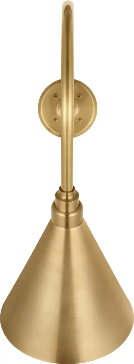 The Academy Flynn Barn Light combines authentic farmhouse charm with durable outdoor construction. Its 26-inch angled arm and hand-rubbed antique brass finish create a warm, welcoming glow perfect for porches, patios, and commercial facades.