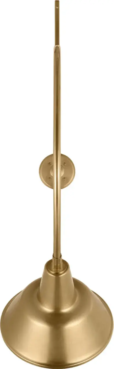 The Academy Larrabee brings authentic barn light character to outdoor spaces with its substantial 36" arm and hand-rubbed antique brass finish. The anchored design and Bowers shade create dramatic architectural presence.