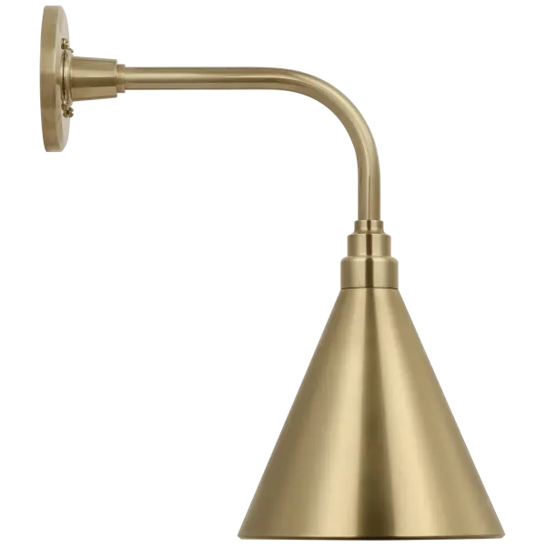 The Academy Rex Barn Light combines vintage barn styling with premium hand-rubbed antique brass finish. At 11 inches, it's perfectly sized for entryways, porches, and outdoor walls, delivering authentic farmhouse charm with durable outdoor construction. - alternate view