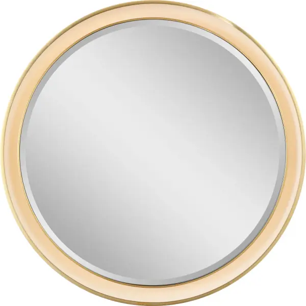 Elegant Illuminated Mirror with Warm Brass Frame - Image 1