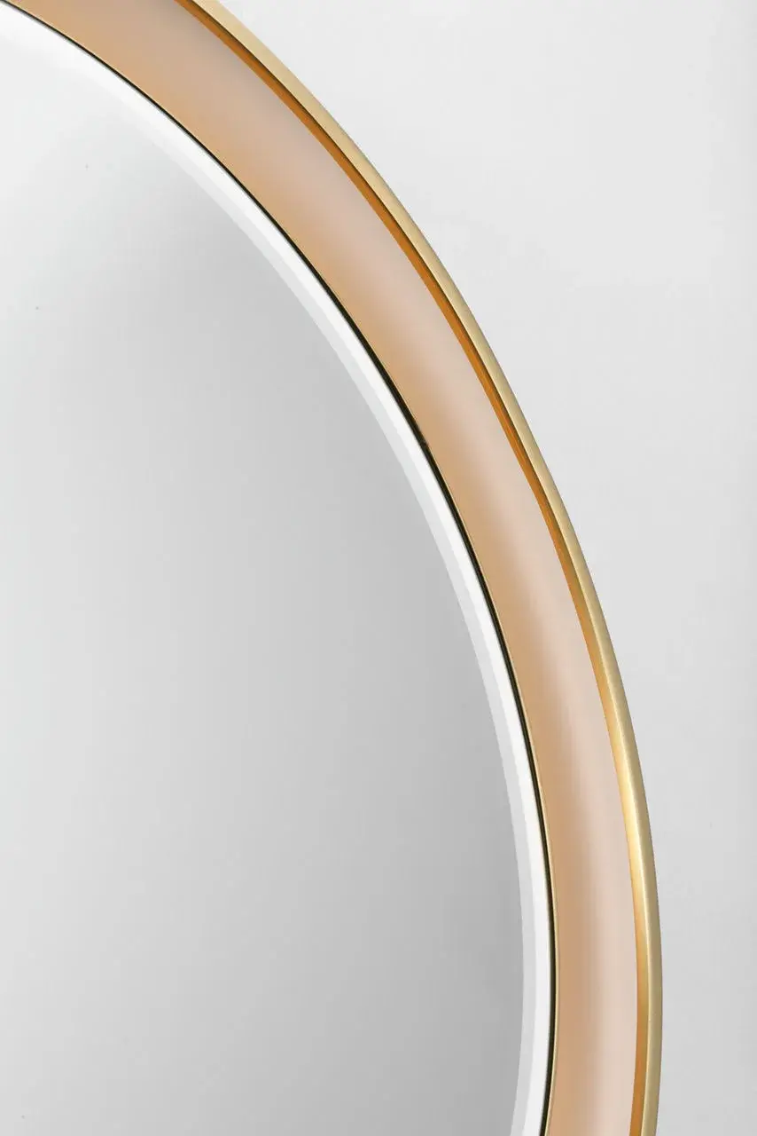 Elegant Illuminated Mirror with Warm Brass Frame - Image 4