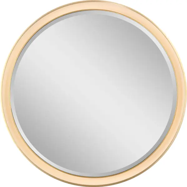 Elegant Illuminated Mirror with Warm Brass Frame - Image 1