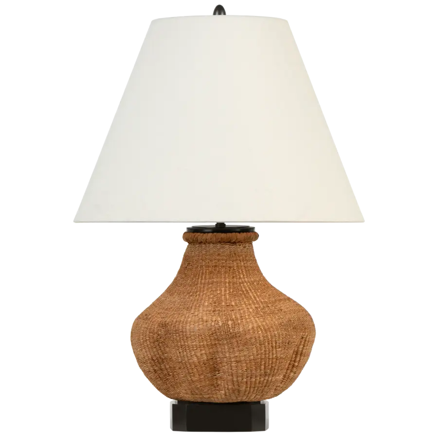 Tahiti 25" Table Lamp in Toast with Linen Shade - Image 1