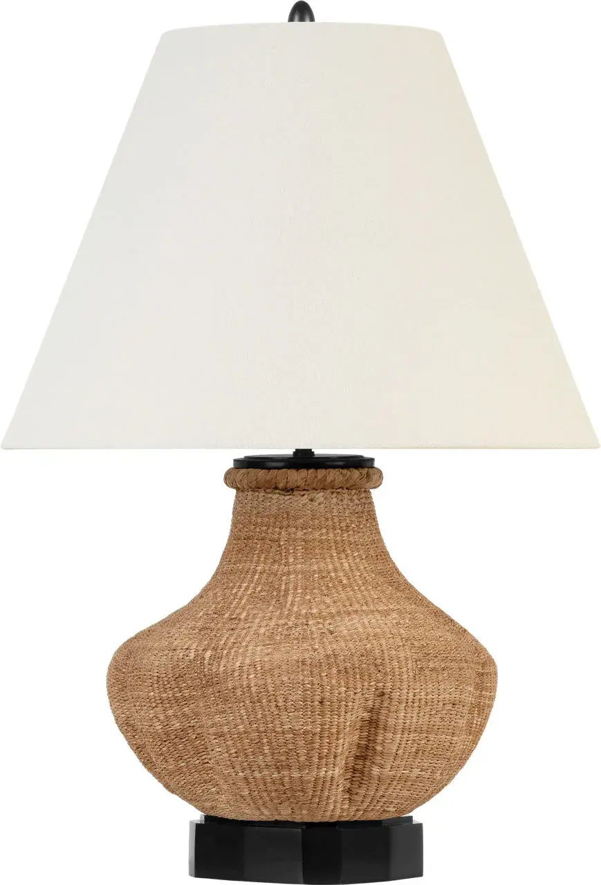 Tahiti 25" Table Lamp in Toast with Linen Shade - Image 3