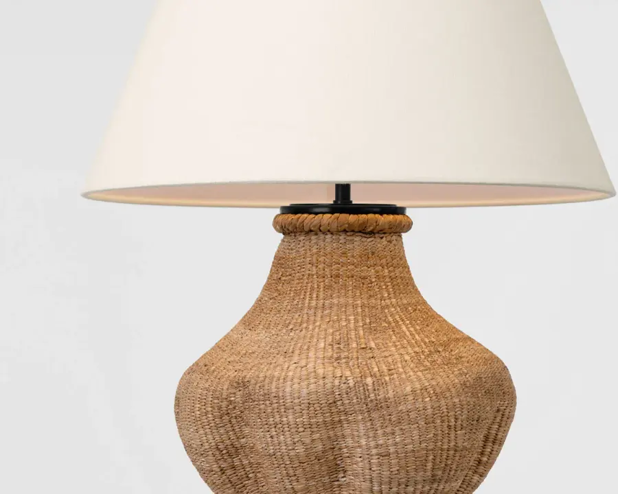 Tahiti 25" Table Lamp in Toast with Linen Shade - Image 5