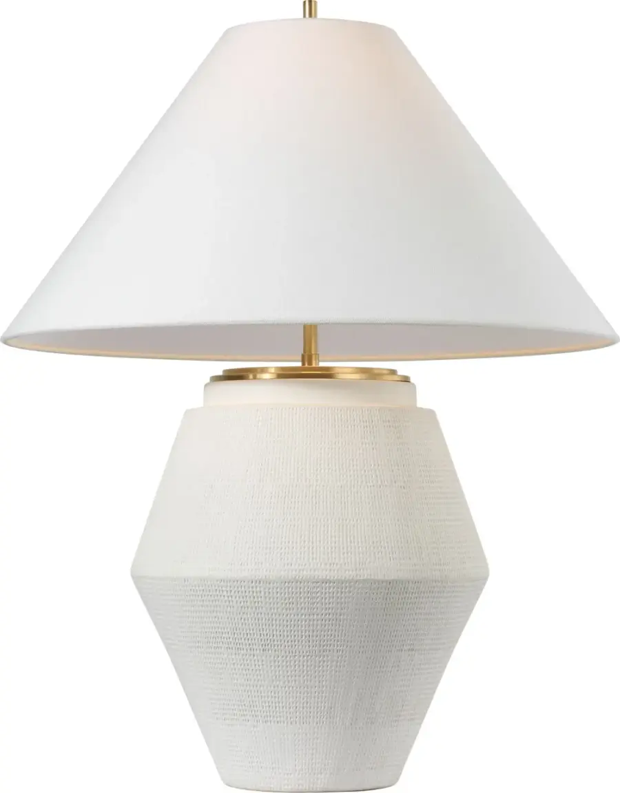 Elegant Plaster White Table Lamp with Timeless Appeal - Image 2