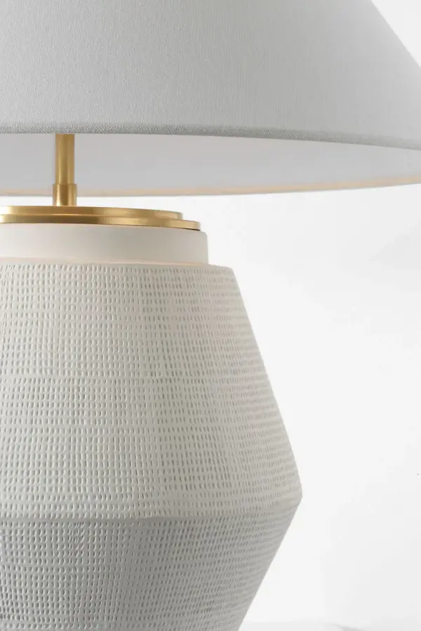 Elegant Plaster White Table Lamp with Timeless Appeal - Image 3