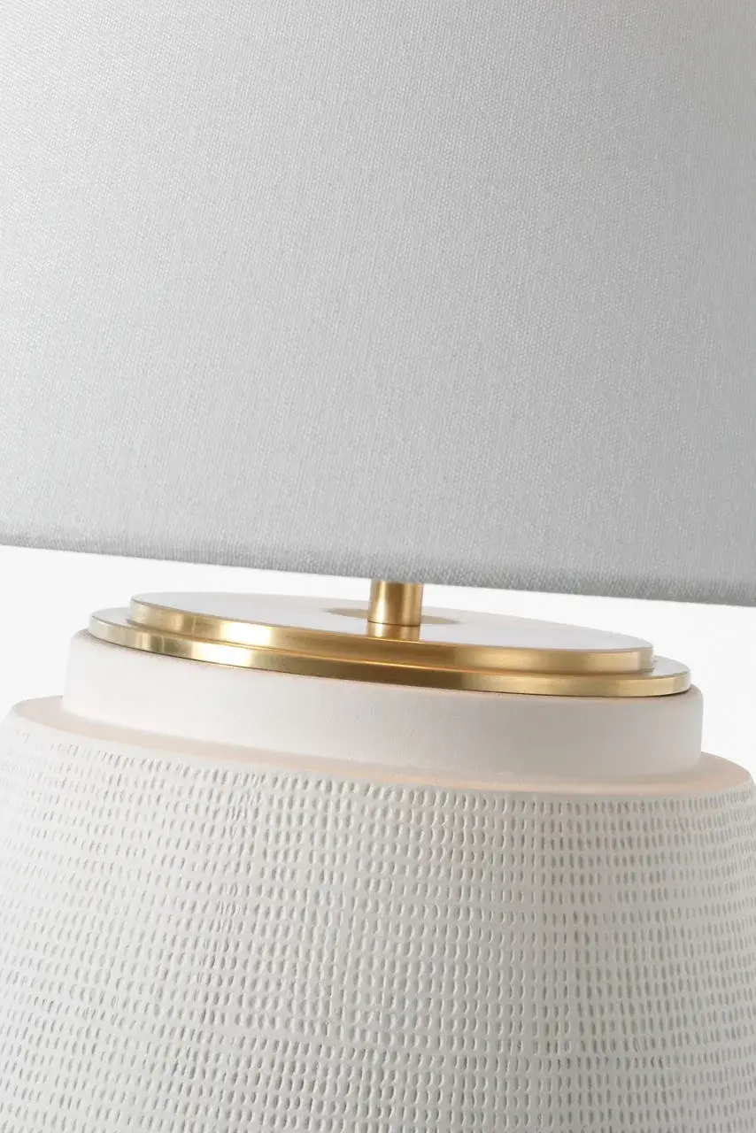 Elegant Plaster White Table Lamp with Timeless Appeal - Image 4