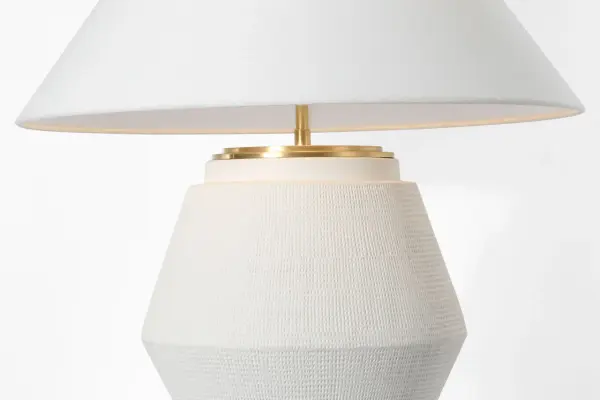 Elegant Plaster White Table Lamp with Timeless Appeal - Image 5