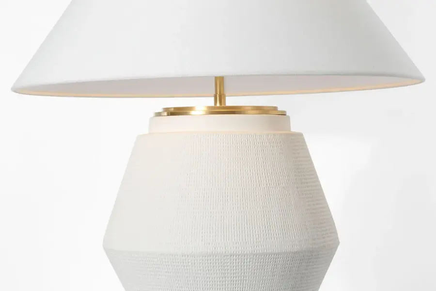 Elegant Plaster White Table Lamp with Timeless Appeal - Image 5