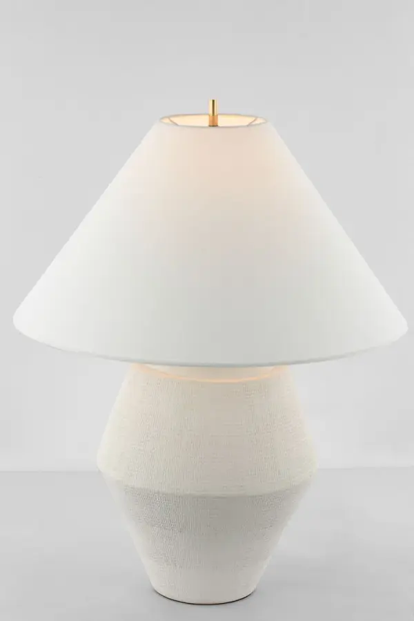 Elegant Plaster White Table Lamp with Timeless Appeal - Image 7