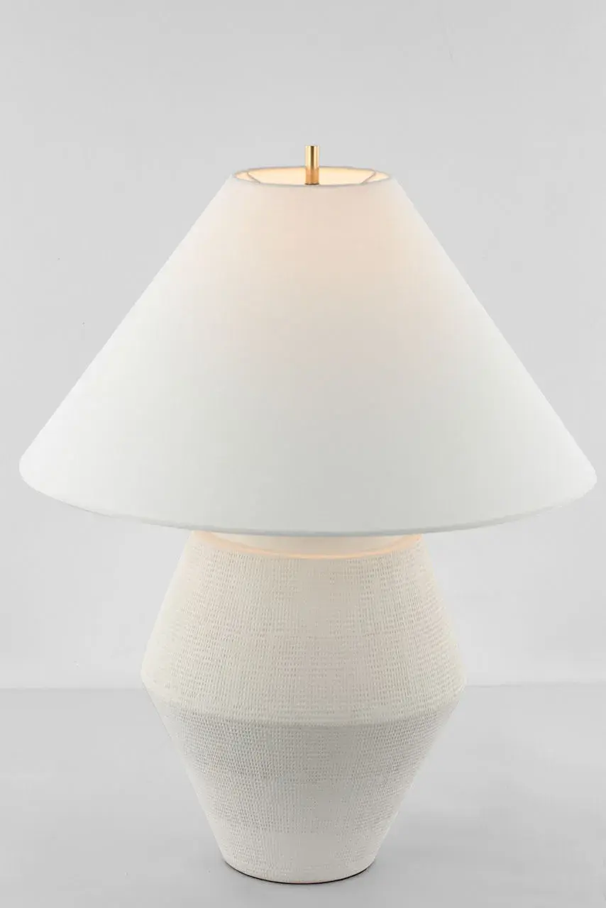 Elegant Plaster White Table Lamp with Timeless Appeal - Image 7