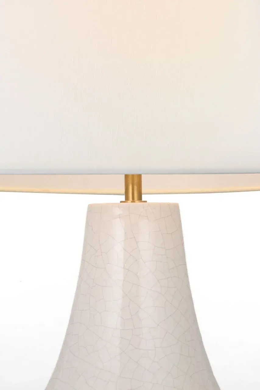 Elegant Crackled Ivory Table Lamp with Timeless Coastal Appeal - Image 2