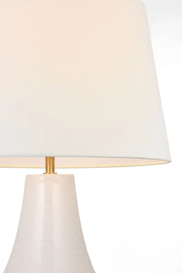 Elegant Crackled Ivory Table Lamp with Timeless Coastal Appeal - Image 3
