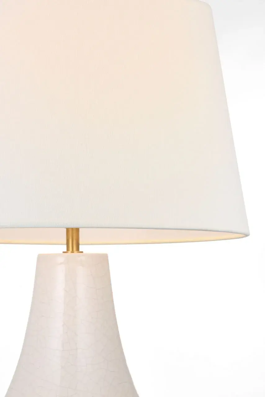 Elegant Crackled Ivory Table Lamp with Timeless Coastal Appeal - Image 3