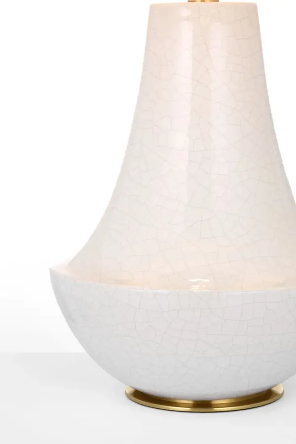 Elegant Crackled Ivory Table Lamp with Timeless Coastal Appeal - Image 4