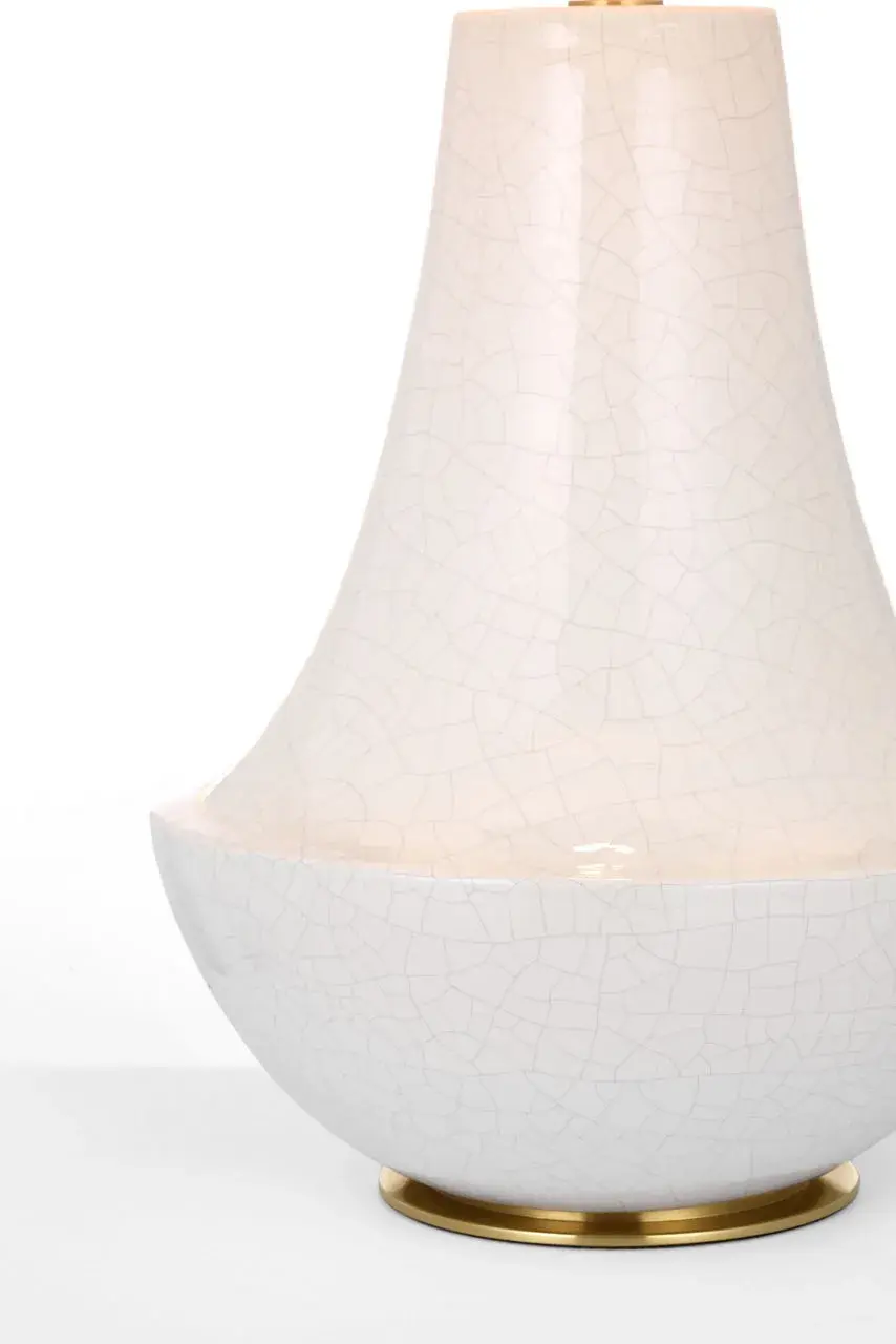 Elegant Crackled Ivory Table Lamp with Timeless Coastal Appeal - Image 4