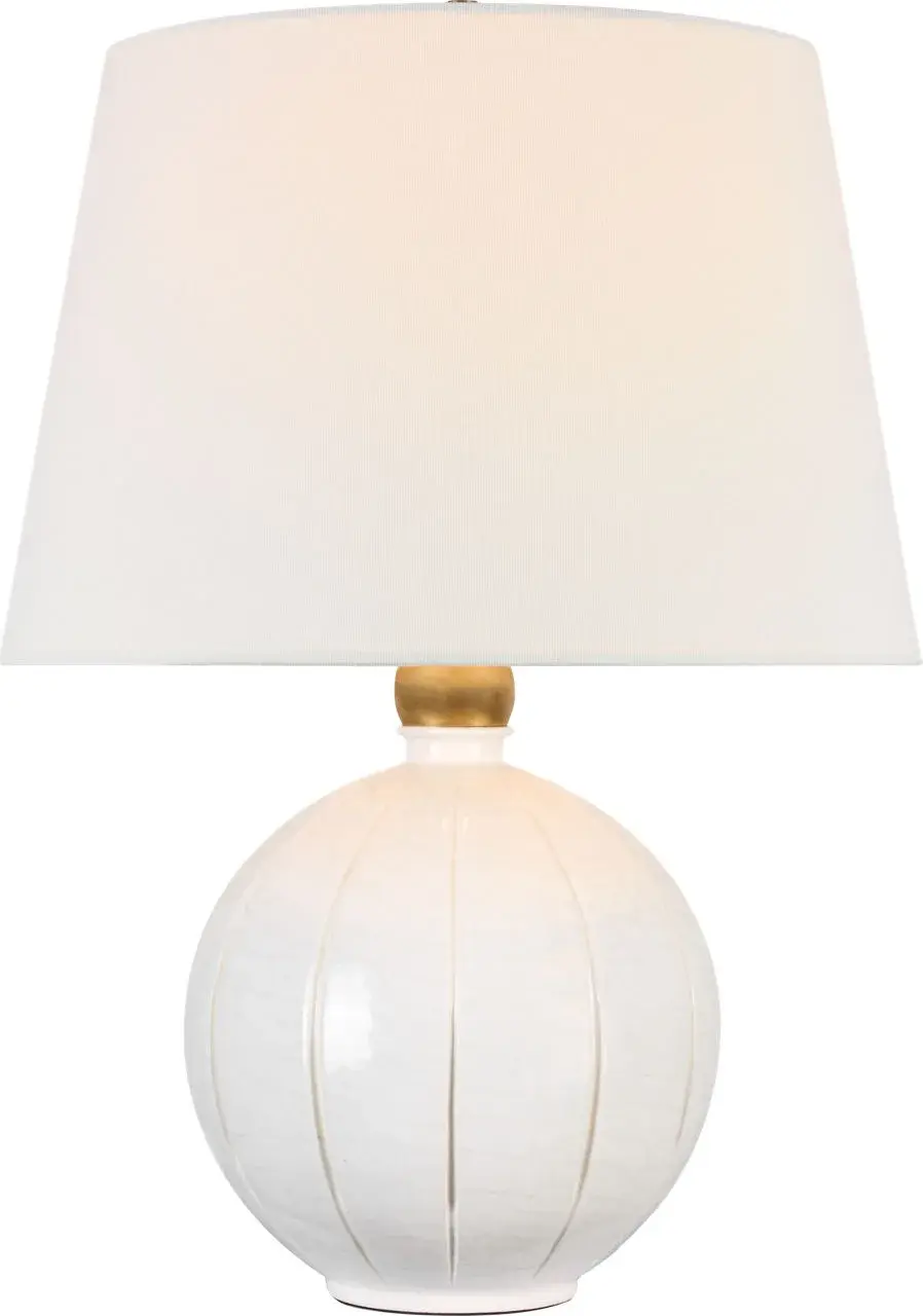 Elegant Crackled Ivory Table Lamp with Timeless Coastal Appeal - Image 1