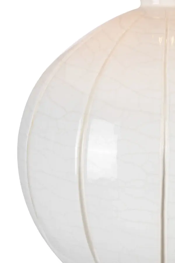 The Ponteil table lamp combines a sophisticated crackled ivory ceramic base with a classic linen shade, creating a versatile lighting solution that bridges traditional and contemporary design sensibilities. - alternate view