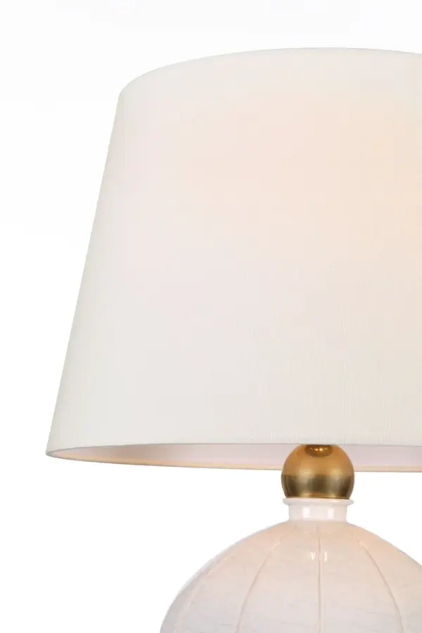 Elegant Crackled Ivory Table Lamp with Timeless Coastal Appeal - Image 3