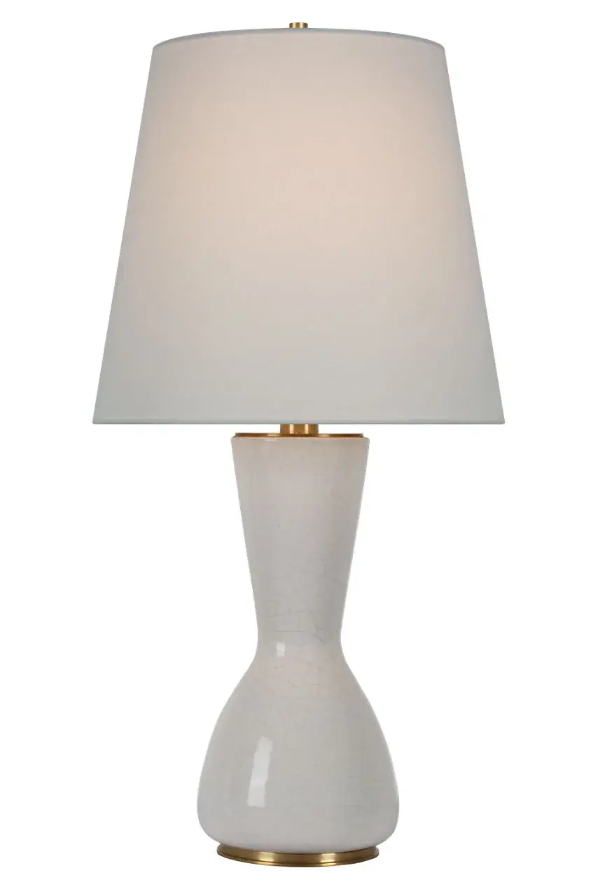 Elegant Crackled Ivory Table Lamp with Timeless Coastal Appeal - Image 1