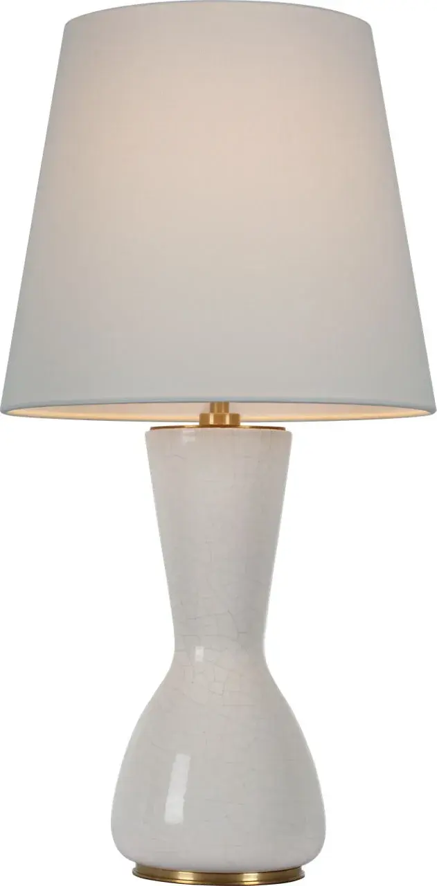 Elegant Crackled Ivory Table Lamp with Timeless Coastal Appeal - Image 2