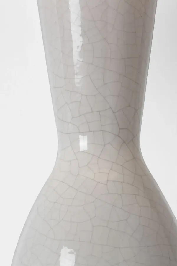 Elegant Crackled Ivory Table Lamp with Timeless Coastal Appeal - Image 3