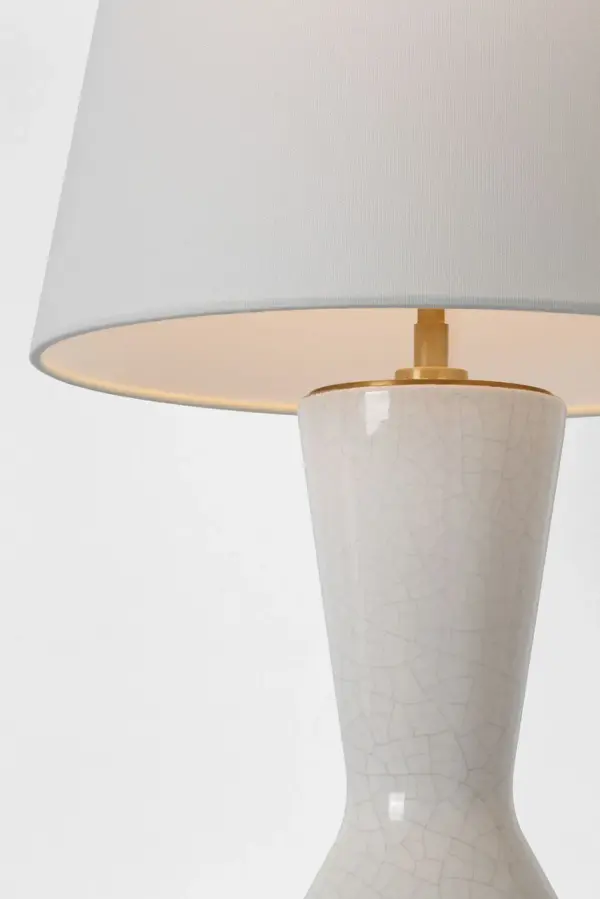 Elegant Crackled Ivory Table Lamp with Timeless Coastal Appeal - Image 4