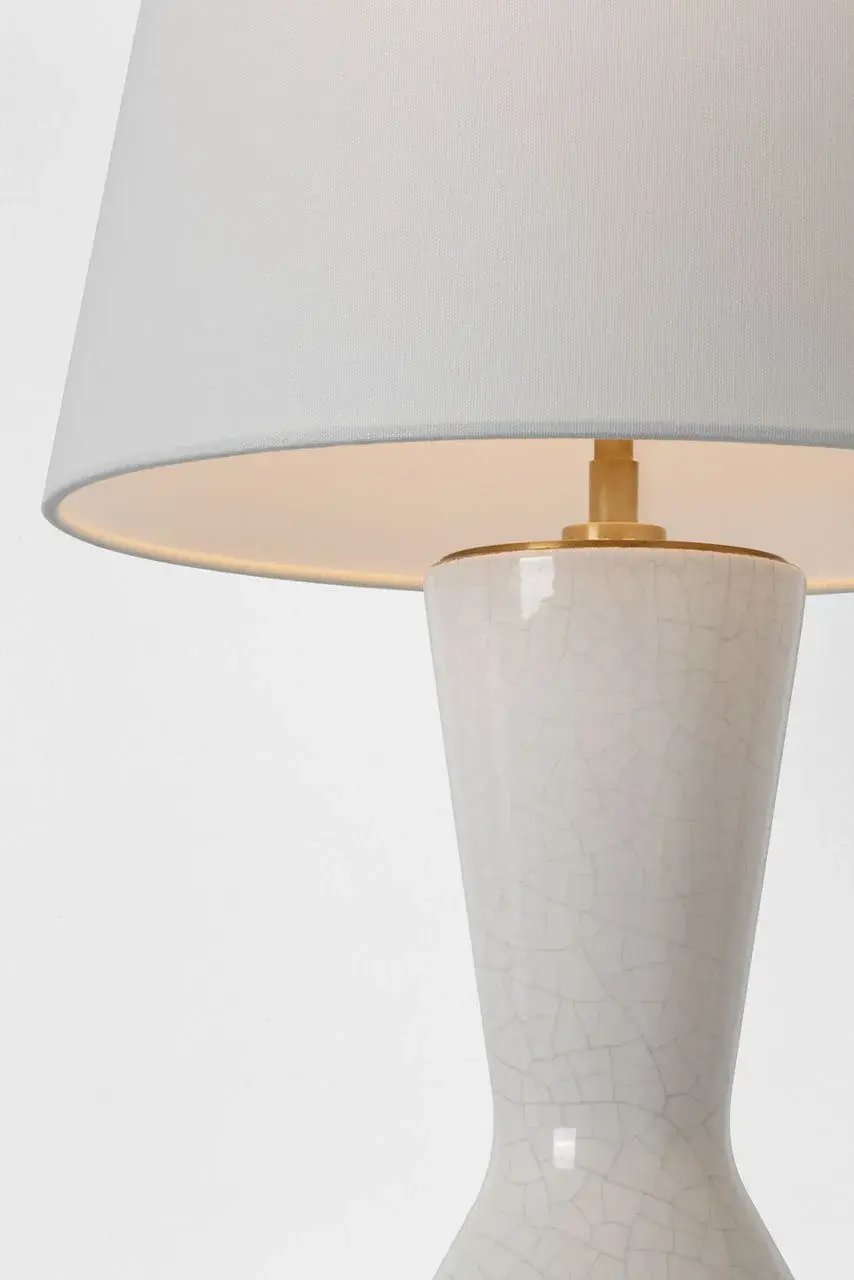 Elegant Crackled Ivory Table Lamp with Timeless Coastal Appeal - Image 4