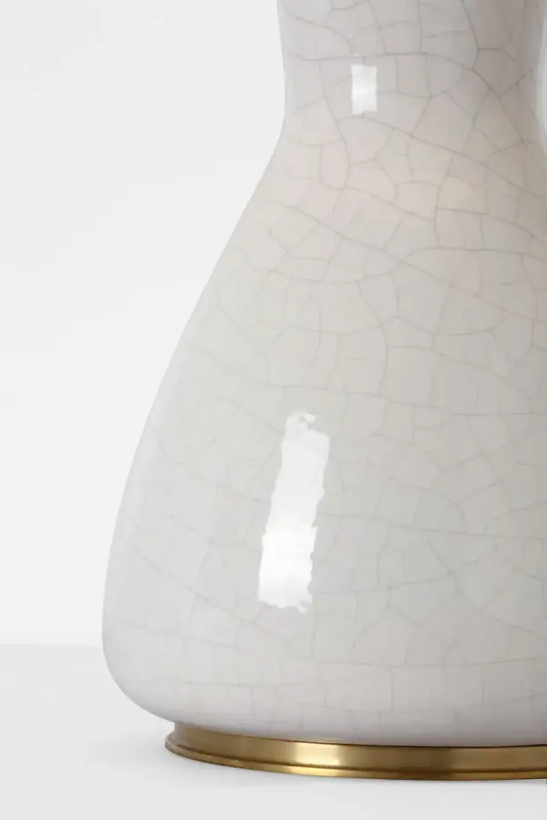 Elegant Crackled Ivory Table Lamp with Timeless Coastal Appeal - Image 5