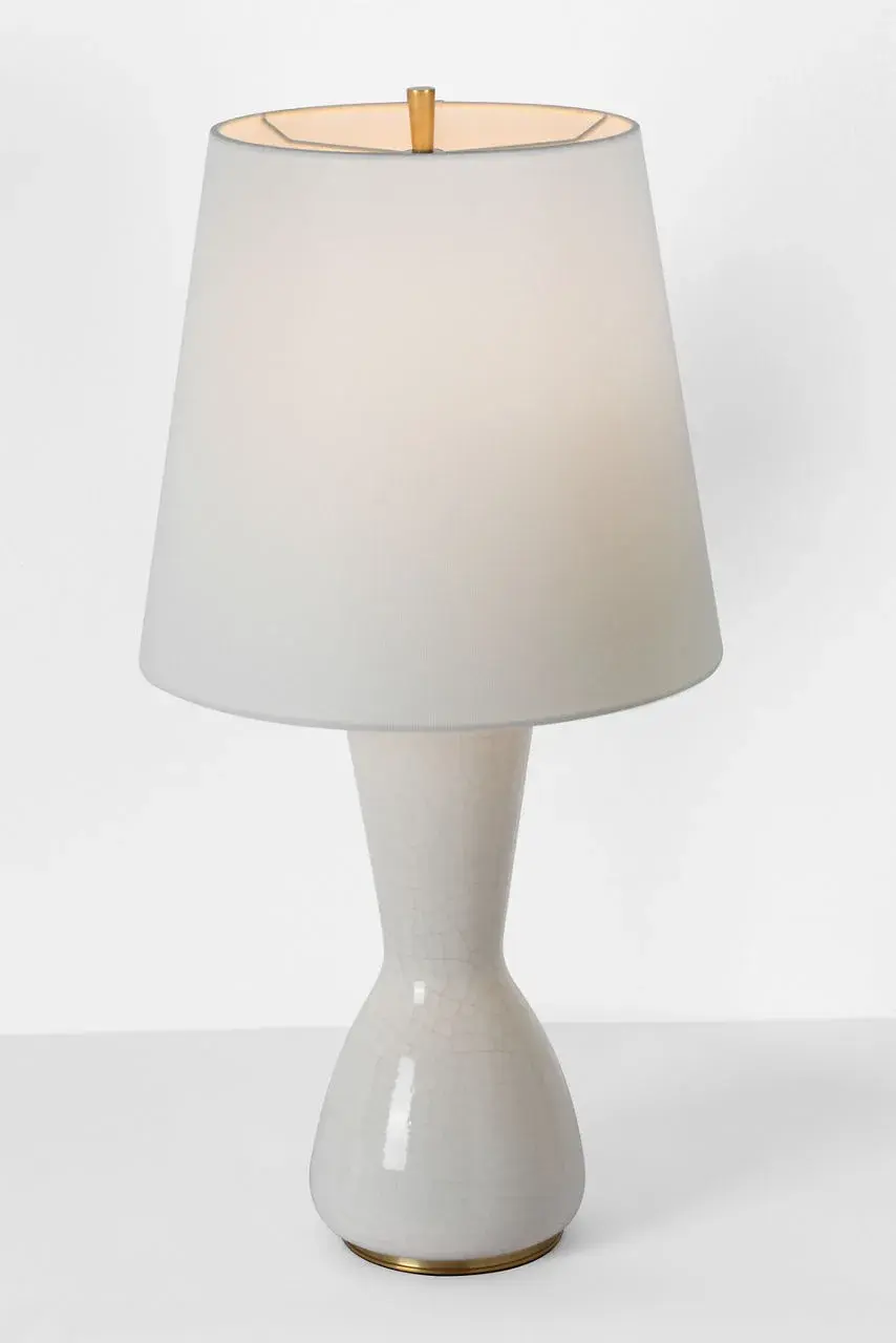 Elegant Crackled Ivory Table Lamp with Timeless Coastal Appeal - Image 8