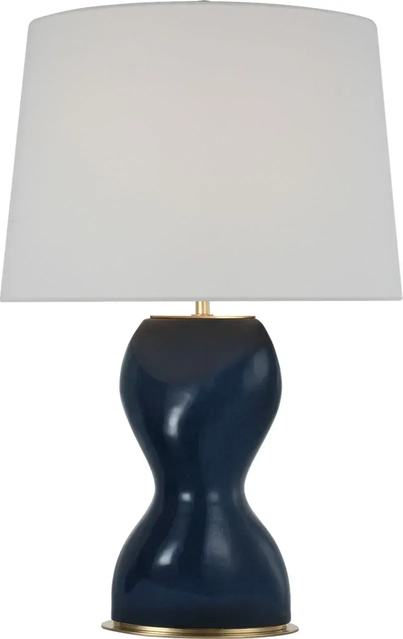 Sophisticated Organic Table Lamp with Artisanal Sandy Midnight Finish - Image 1
