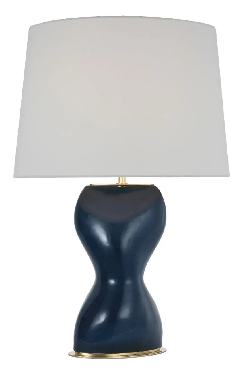 Sophisticated Organic Table Lamp with Artisanal Sandy Midnight Finish - Image 2